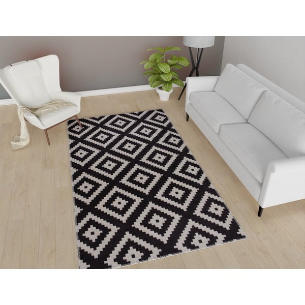 Fekete mosható szőnyeg 230x160 cm - Vitaus-image-1