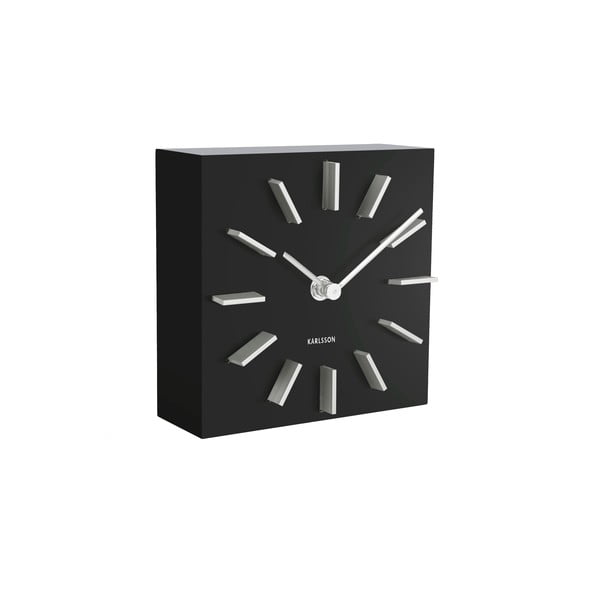Discreet fekete asztali óra, 15 x 15 cm - Karlsson