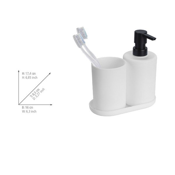 Fehér műanyag fürdőszobai kiegészítő szett Fano – Allstar-image-3