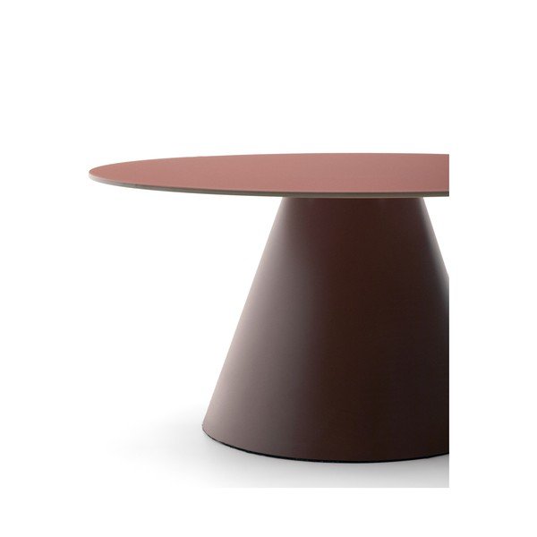 Terrakotta színű kerek dohányzóasztal üveg asztallappal ø 80 cm Wilshire – Kave Home-image-2