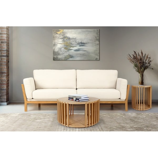 Drum tölgyfa tárolóasztal, ø 53 cm - Woodman-image-1