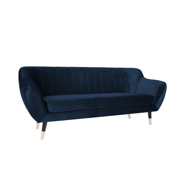 Benito sötétkék kanapé fekete lábakkal, 188 cm - Mazzini Sofas-image-2