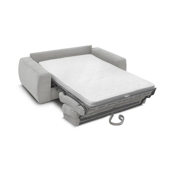 Világosszürke kordbársony kanapé mindennapos alvásra-kinyitható 240 cm Hugo – Bobochic Paris-image-3