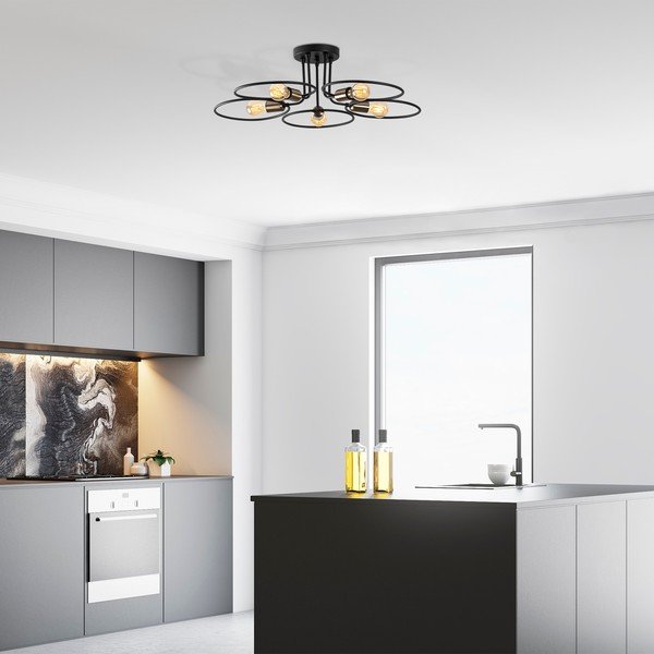 Fekete mennyezeti lámpa Circle – Opviq lights-image-1