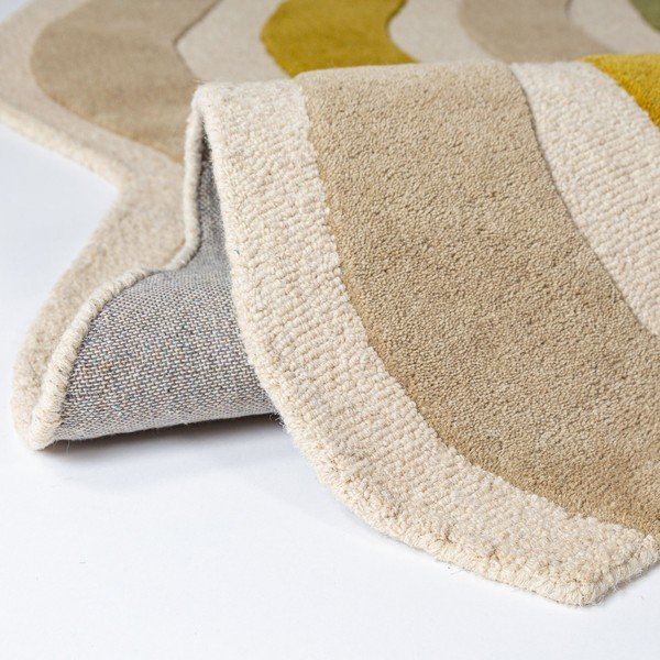 Zöld-natúr színű kézi szövésű gyapjú szőnyeg 140x200 cm Cascade Wool – Flair Rugs-image-4