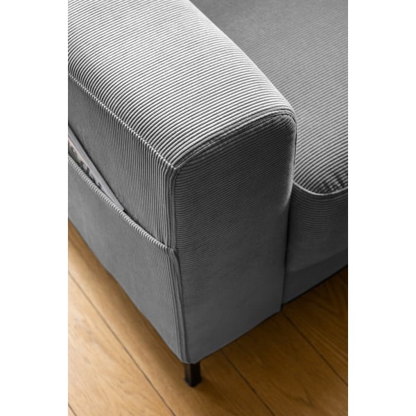 Szürke kordbársony fotel Lofty Lilly – Miuform-image-4