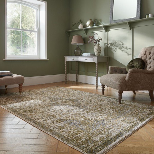 Zöld szőnyeg 200x300 cm Cordelia Vintage – Flair Rugs-image-1