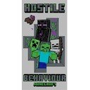 Szürke pamut gyerek fürdőlepedő 70x140 cm Minecraft Hostile Behaviour – Jerry Fabrics