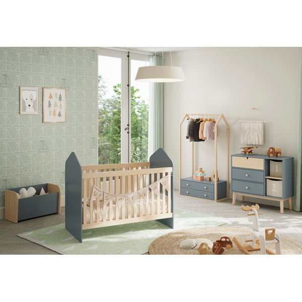 Szürkészöld gyerek komód 90x81x40 cm Estefania – Marckeric-image-1