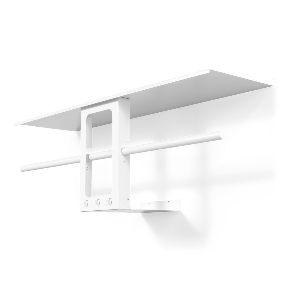 Fehér acél fali fogas polccal 100 cm Luno Small Spinder Design