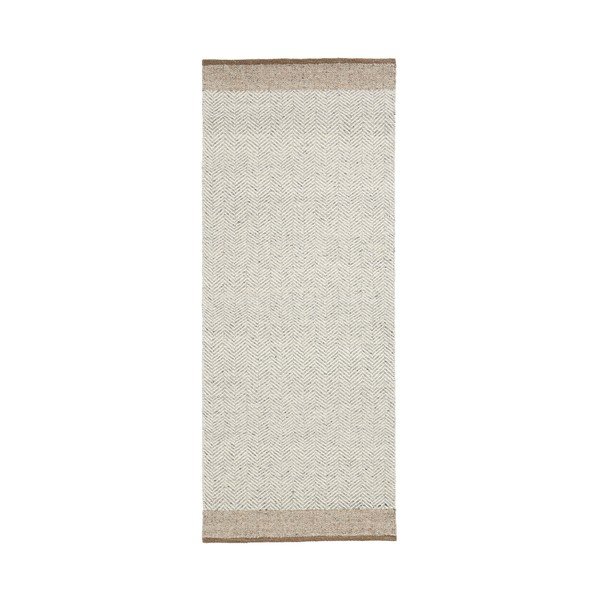 Bézs kétoldalas-kézi szövésű gyapjú futószőnyeg 80x200 cm Nifelia – Kave Home