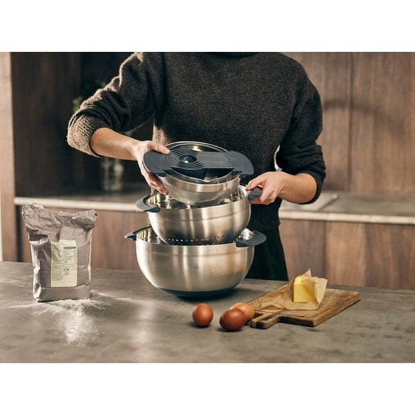 Fényes ezüstszínű tál készlet 9 db-os Nest 100 Collection – Joseph Joseph-image-1