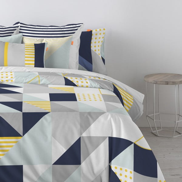 Geo Dot pamut paplanhuzat, 140 x 200 cm - Blanc-image-3