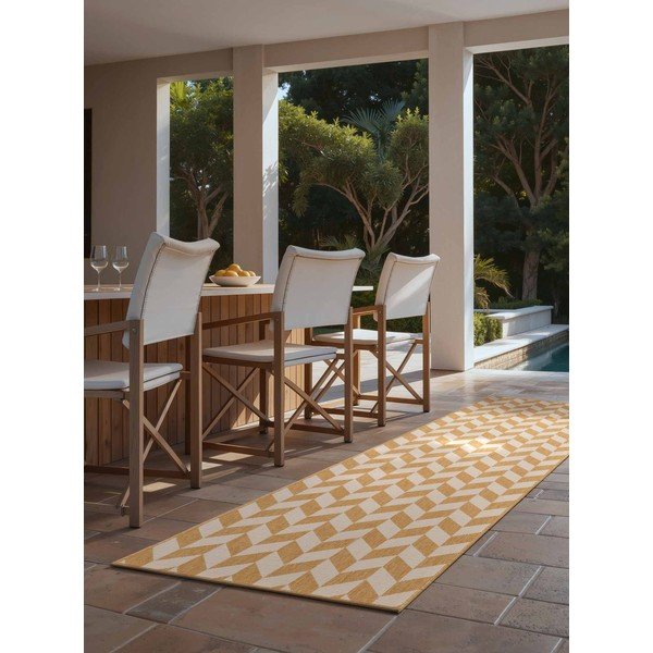 Okkersárga-krémszínű kültéri-beltéri futószőnyeg 80x200 cm Haringey Terrick – Ted Baker-image-1