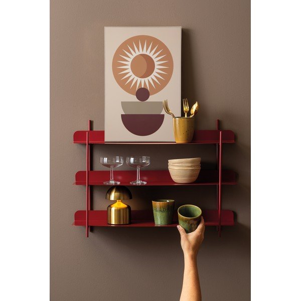 Szürke többszintes fém fali polc 60 cm Riqueza Tres – PT LIVING-image-1