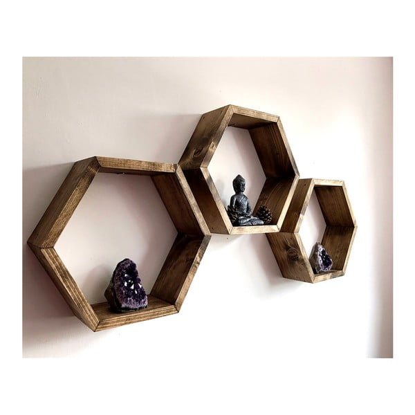 Bee 3 db fali polc fából-image-3