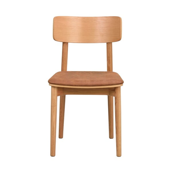 Konyakbarna-natúr színű bőr utánzat étkezőszék szett 2 db-os Wolcott – Rowico-image-3