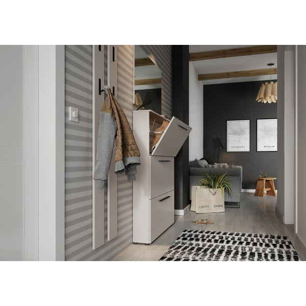 Szürkésbézs cipőtartó billenő fiókokkal Utah - Germania-image-3