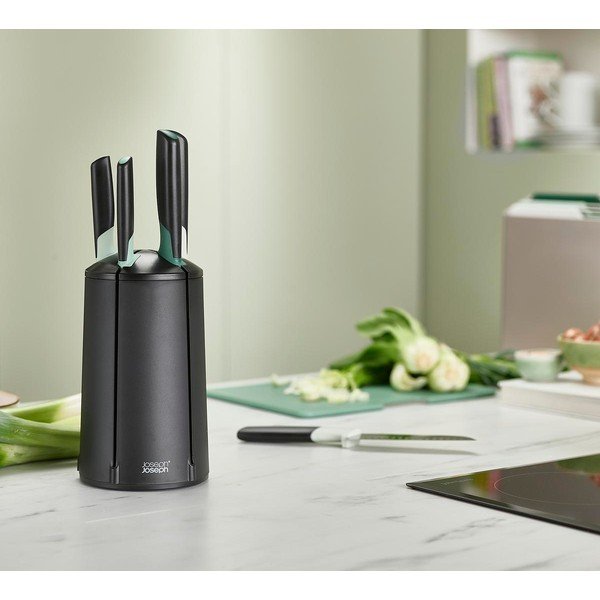 Rozsdamentes acél kés készlet forgó állvánnyal, 5 db-os Elevate – Joseph Joseph-image-1