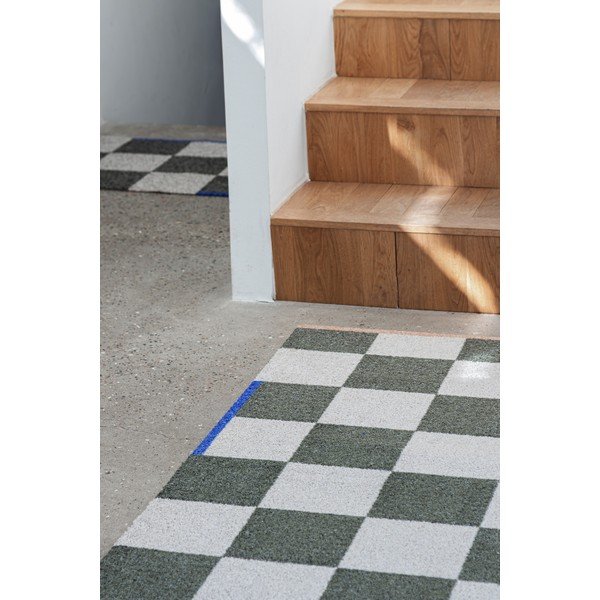 Sötétzöld-krémszínű mosható szőnyeg 70x150 cm Square – Mette Ditmer Denmark-image-2