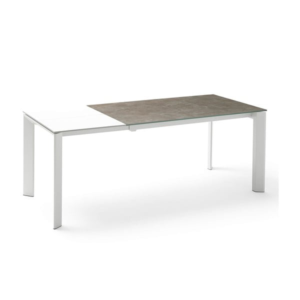 Tamara barna-fehér meghosszabbítható étkezőasztal, hossza 160/240 cm - sømcasa