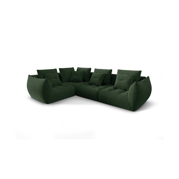 Sötétzöld sarokkanapé (bal oldali-L alakú) Bloom – Micadoni Home-image-2