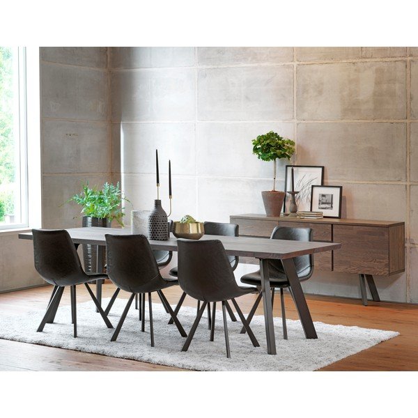 Alpha fekete étkezőszék fekete lábakkal - Rowico-image-4