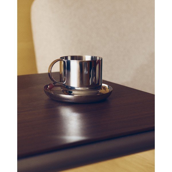 Ezüstszínű rozsdamentes acél csésze szett 2 db-os Nirela – Kave Home-image-3