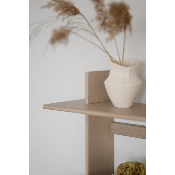 Világos natúr színű többszintes fali polc tölgyfa dekorral 75 cm Westlock – Rowico-image-2