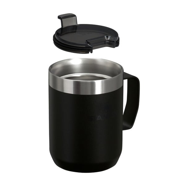 Fekete rozsdamentes acél termobögre 230 ml Stay-Hot Camp Mug Black – Stanley-image-1