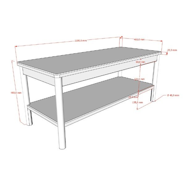 Natúr színű tömörfa-MDF pad Olive – Vipack-image-2
