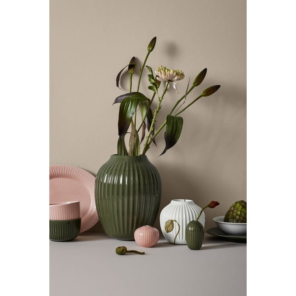 Sötétzöld agyagkerámia váza, magasság 25,5 cm - Kähler Design-image-1