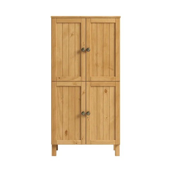 Világos natúr színű borovi fenyő magas fürdőszoba szekrény 62x125 cm Calle – Støraa
