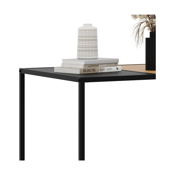 Fekete-natúr színű dohányzóasztal 60x100 cm Altino – Unique Furniture-image-3