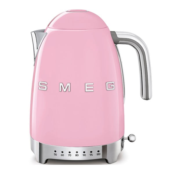 Rózsaszín rozsdamentes acél vízforraló 1,7 l Retro Style – SMEG