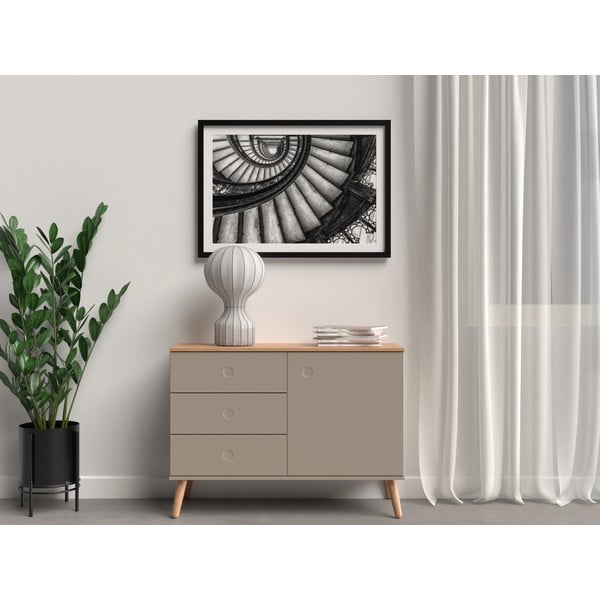 Barna alacsony komód tölgyfa dekorral 109x79 cm Dot – Tenzo-image-1