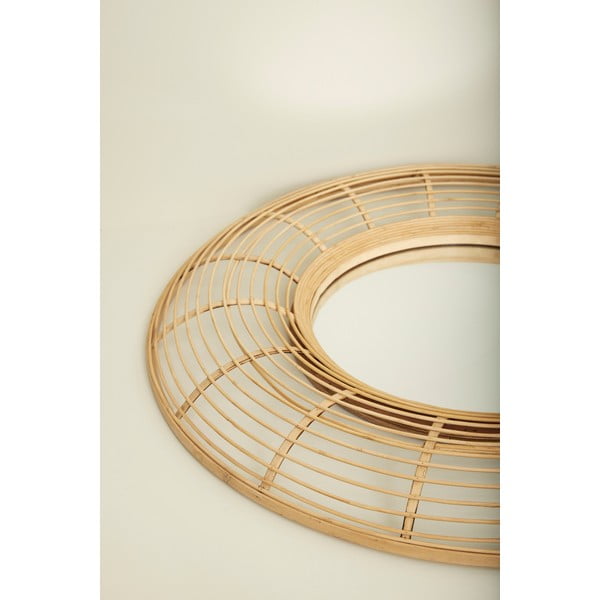 Fali tükör bambusz kerettel ø 80 cm Charm – Hübsch-image-2