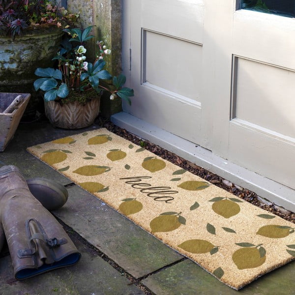 Kókuszrost lábtörlő 40x120 cm Hello Lemons – Artsy Doormats-image-1