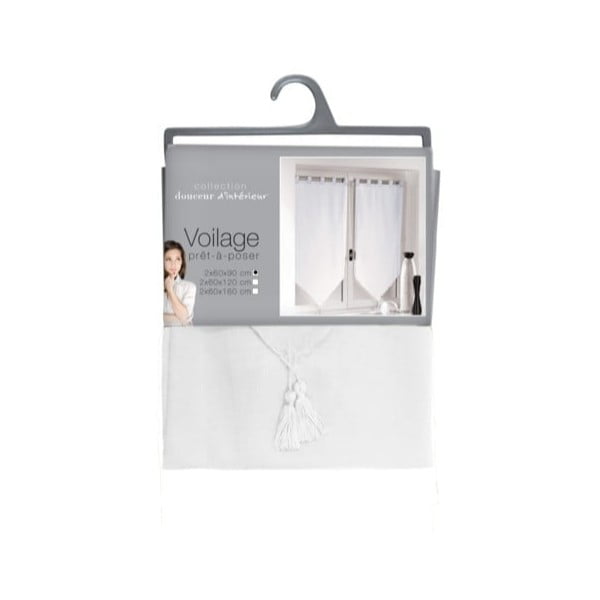 Fehér átlátszó függöny szett 2 db-os 60x90 cm Voiline – douceur d'intérieur-image-3