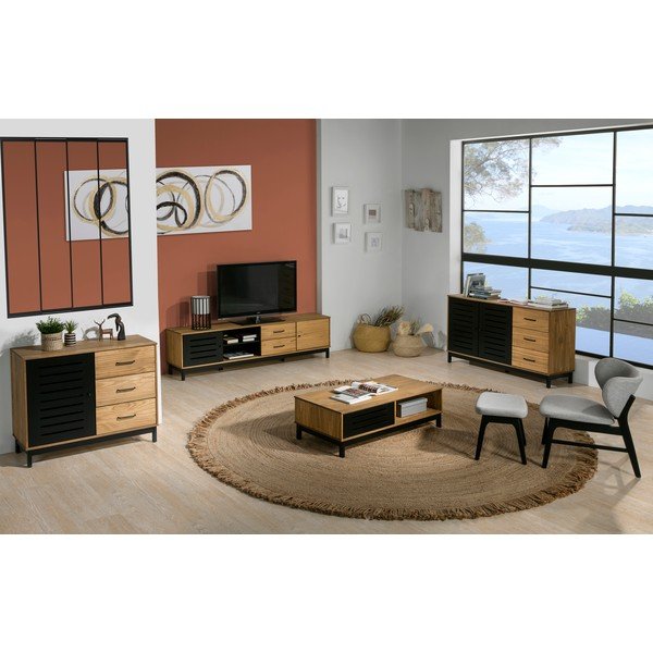 Alessia fa dohányzóasztal fekete részletekkel - Marckeric-image-1