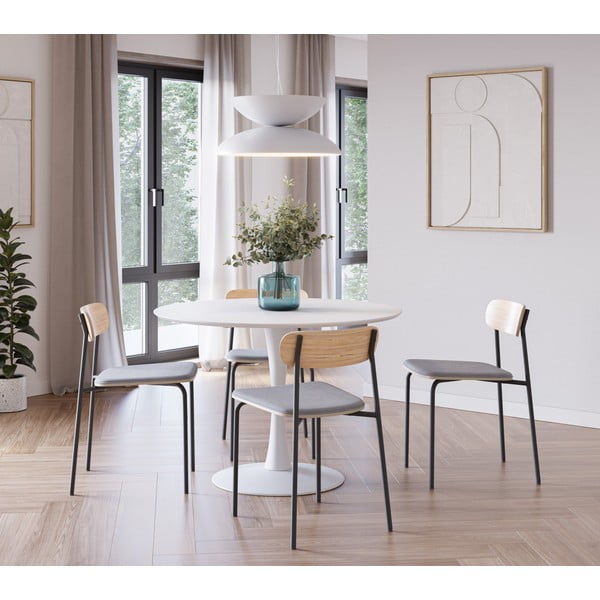 Fekete-szürkésbarna étkezőszék szett 2 db-os Adriana – Marckeric-image-1