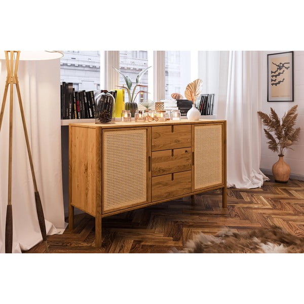 Alacsony tölgyfa komód 142x84 cm Pola - The Beds-image-4