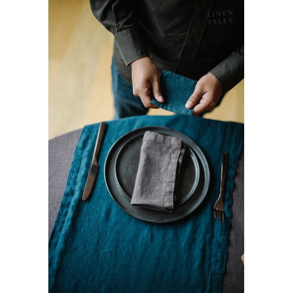 2 db sötétszürke len szalvéta - Linen Tales-image-3