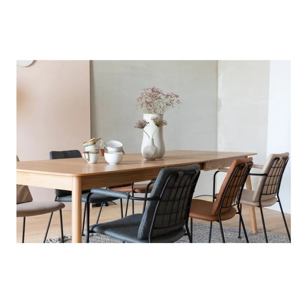 Bővíthető étkezőasztal tölgyfa dekoros asztallappal 90x180 cm Glimps – Zuiver-image-1