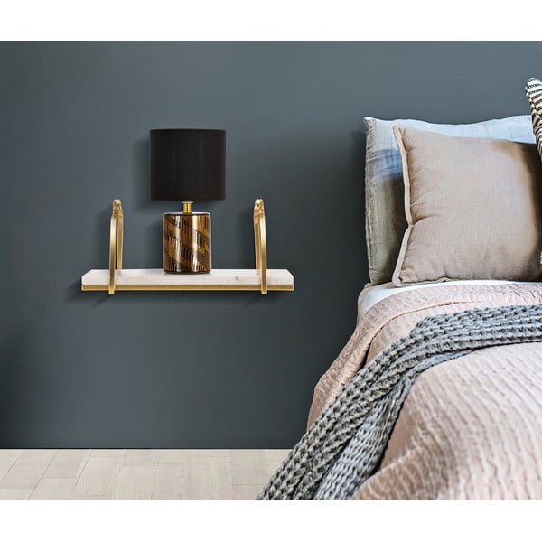 Fehér-aranyszínű márvány fali polc 40 cm Marble – Mauro Ferretti-image-1