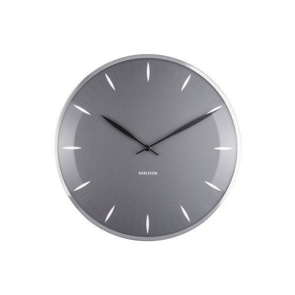 Leaf szürke üveg falióra, ø 40 cm - Karlsson-image-3