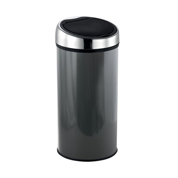 Sötétszürke acél érintésre nyíló szemetes 30 l – MSV