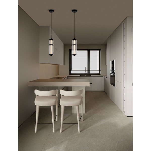 Matt fekete üveg LED függőlámpa ø 12 cm Liesa – Nova Luce-image-2