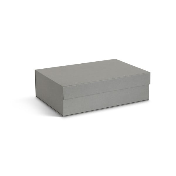 Szürke fedeles karton tárolódoboz szett 3 db-os 42,5x29,5x13 cm Kian Paper Laminate – Bigso-image-3