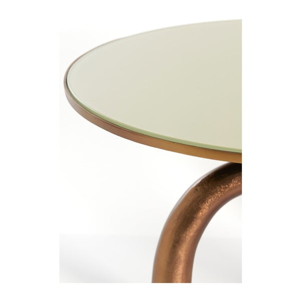 Bronzszínű-bézs üveg kerek dohányzóasztal ø 76 cm Mello – Light & Living-image-2